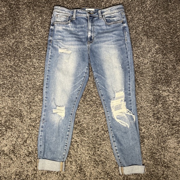studio blue Denim - Studio Blue Jeans Distressed Rolled Cuff‎  Stretch Size 30